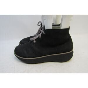 Fitflop Womens Size 7 Black Leather Lace Up Ankle Fashion Sneakers